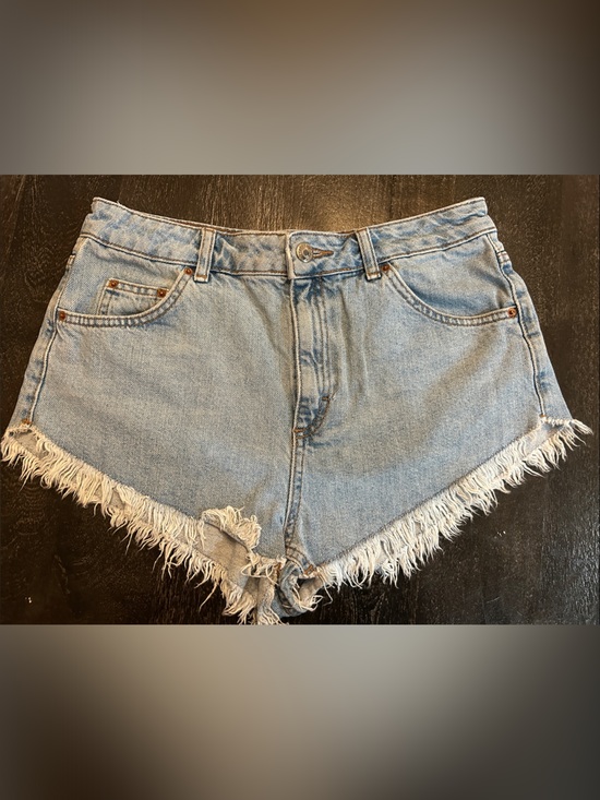 Topshop Pants - Topshop Light Blue Frayed Hem Denim Shorts